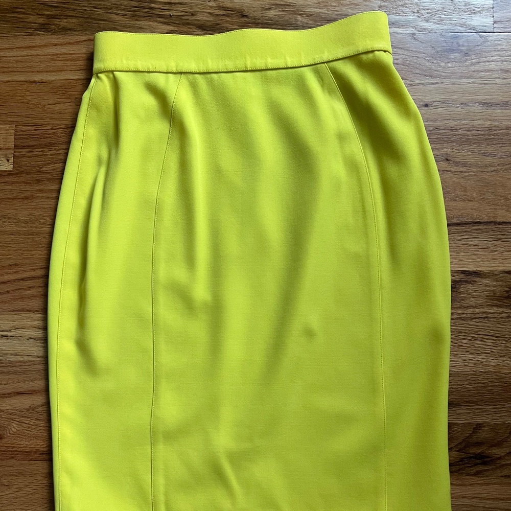 Thierry Mugler Yellow Pencil Skirt